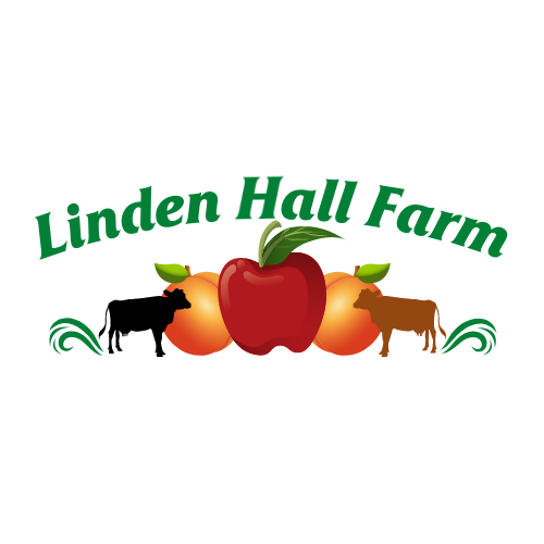 An image of a logo that shows the outline of a cow, a peach, and an apple.